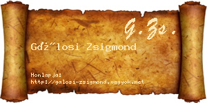 Gálosi Zsigmond névjegykártya
